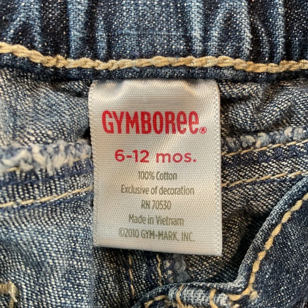 Gymboree Baby Girl Penguin Winter Embroidered Jeans Blue Denim 6-12 Months